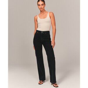 High Rise 90s Relaxed Jean in Black Abercrombie